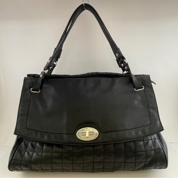 BCBGMaxAzria Handbags - BCBGMaxAzria Black Shoulder Bag with Gold Hardware